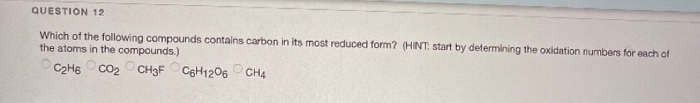 Solved QUESTION 12 Which of the following compounds contains | Chegg.com