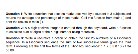 Solved Question 1: Write a function that accepts marks | Chegg.com