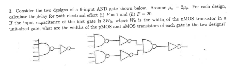 Solved Consider the two designs of a 6 -input AND gate shown | Chegg.com