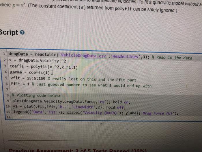 Solved Using Matlab. can someone help me fix this code. the | Chegg.com