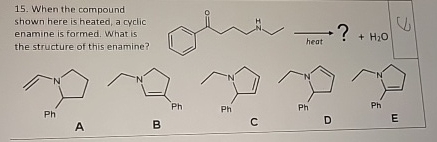 Solved When the compound shown here is heated, a cyclic | Chegg.com