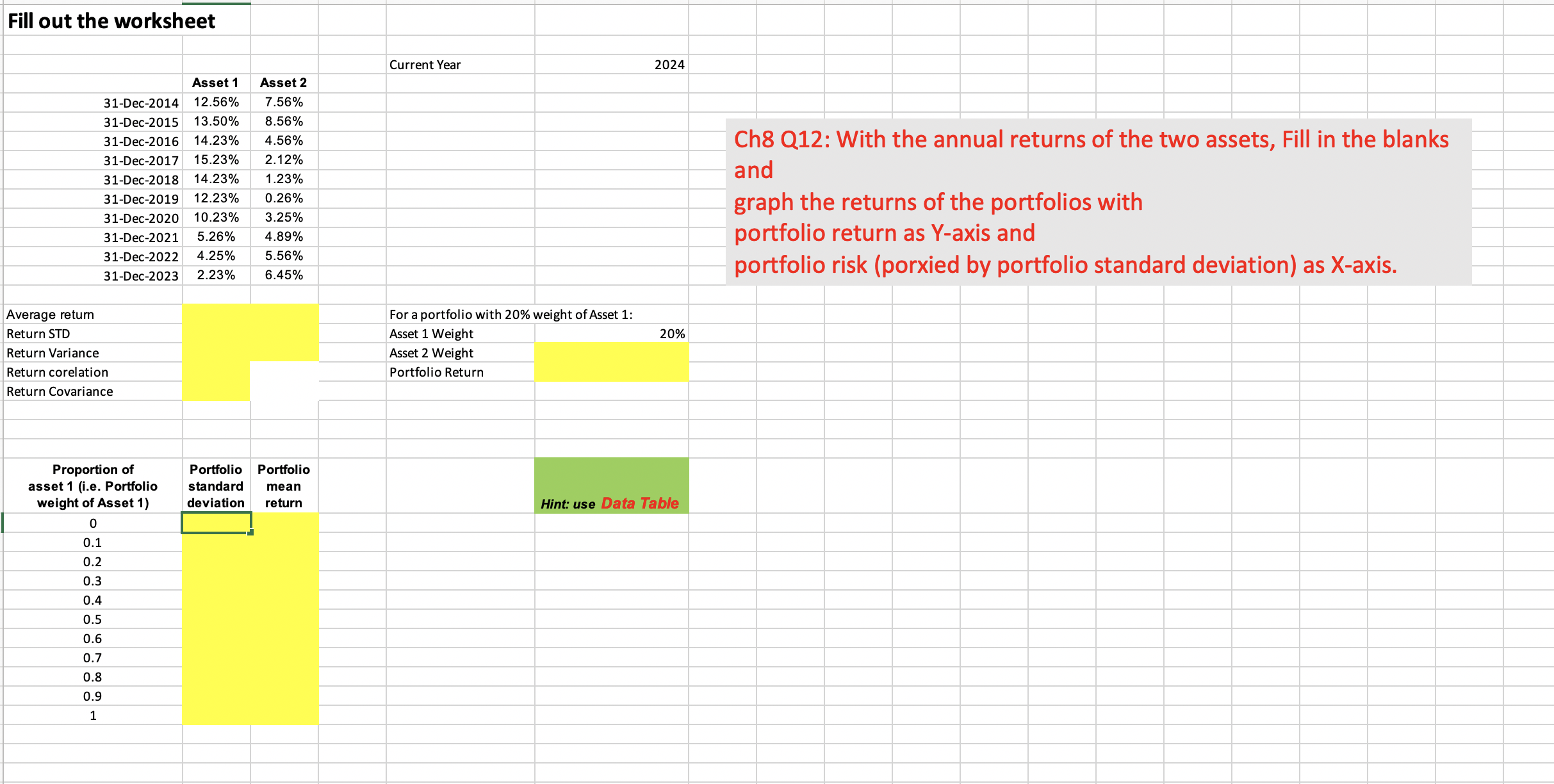 Solved Please help me solve this excel sheet.. please show | Chegg.com