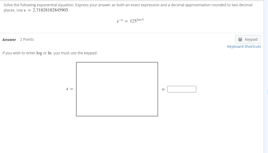 Solved Solve the following exponential equation. Express | Chegg.com