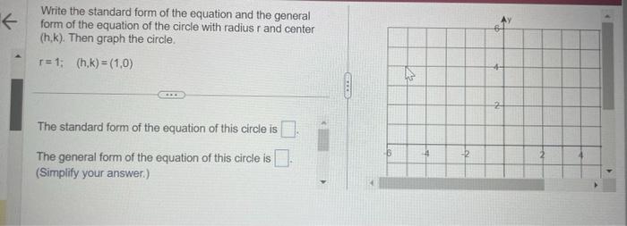 Solved Write the standard form of the equation and the | Chegg.com