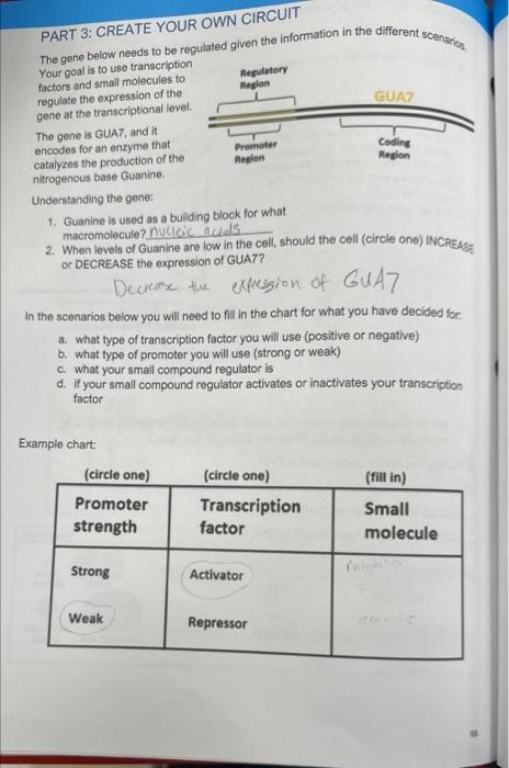 Solved In the scenarios below you will need to fill in the | Chegg.com