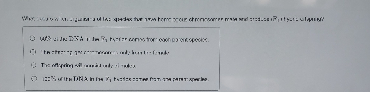 Solved What occurs when organisms of two species that have | Chegg.com