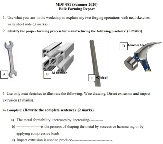 Solved MDP081 (Summer 2020) Welding Report 1-With The Aid Of | Chegg.com