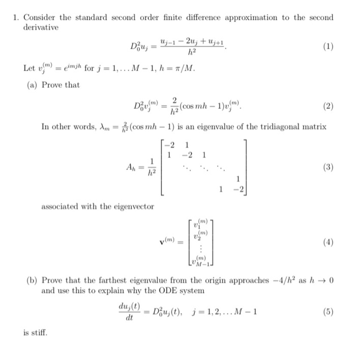 Solved 1 Consider The Standard Second Order Finite 0933