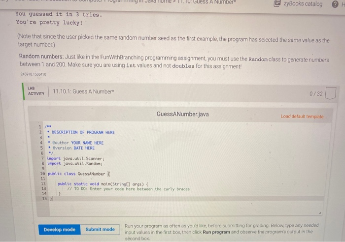 Solved 11.10 Guess A Number* For this assignment you will | Chegg.com