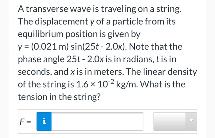 Solved A transverse wave is traveling on a string. The | Chegg.com