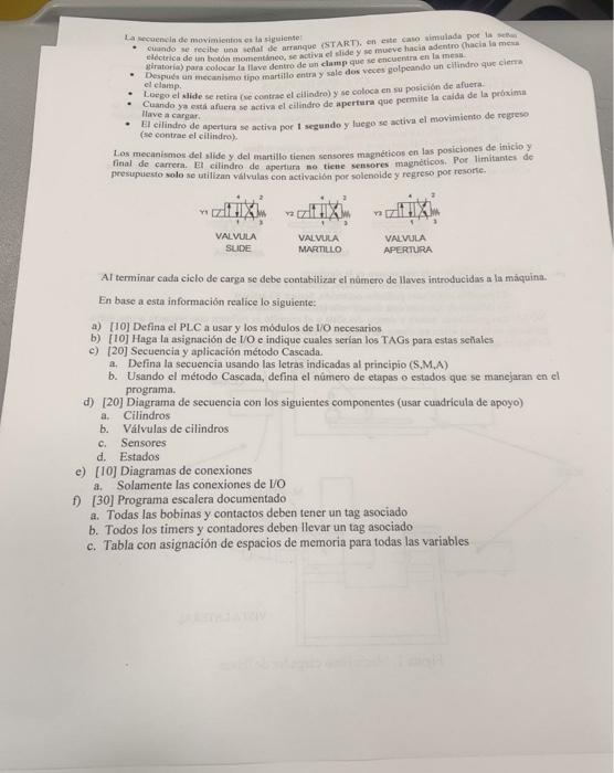 Ia kecaenicin de movimientios es la siguientel - cuundo se receibe yna senal ile arrangue (3T ART). en ente caso. aimulada po