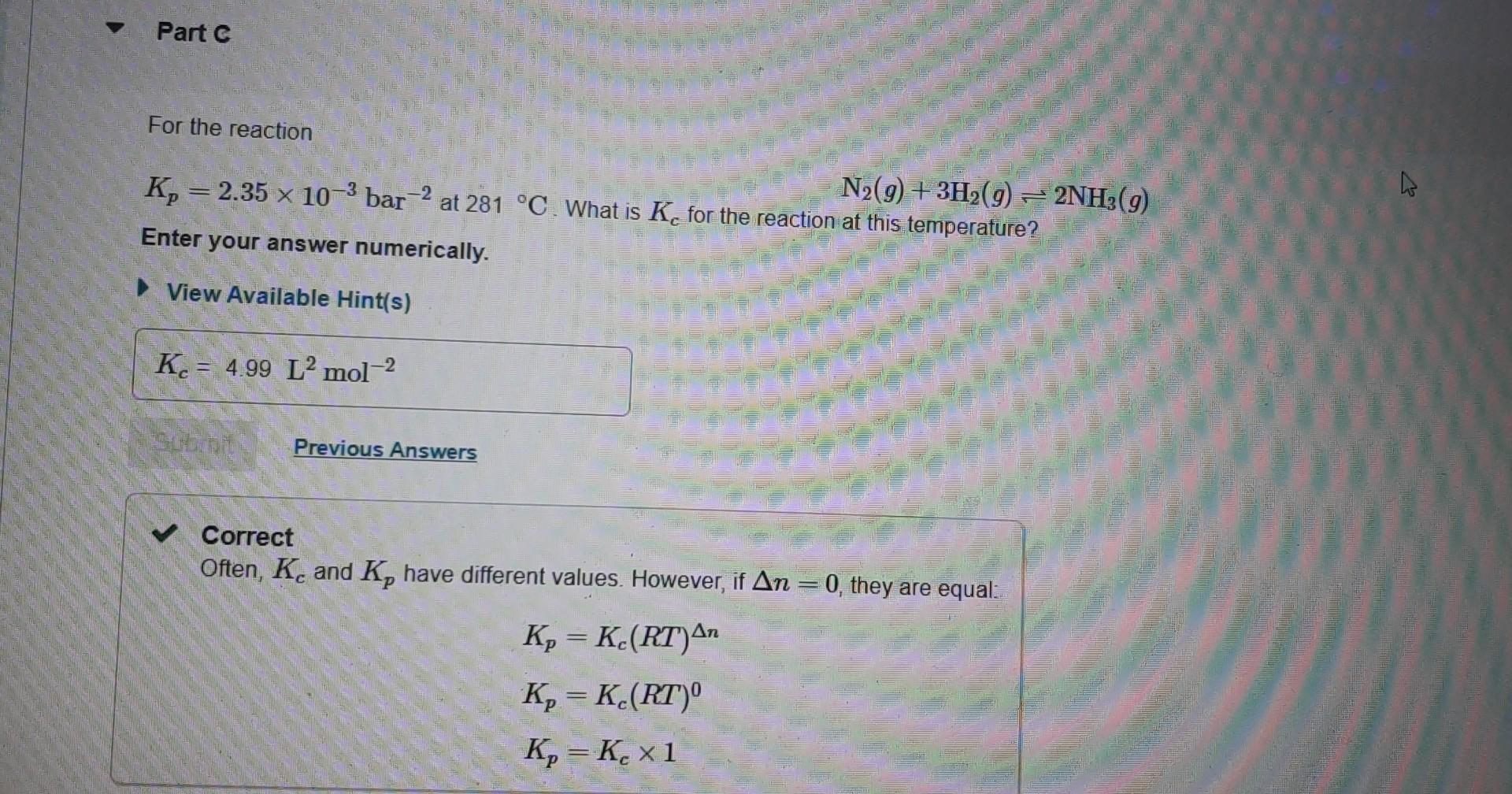 Solved What is the unitless thermodynamic equilibrium