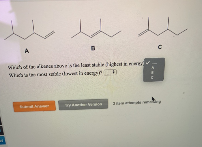 solved-which-of-the-alkenes-above-is-the-least-stable-chegg