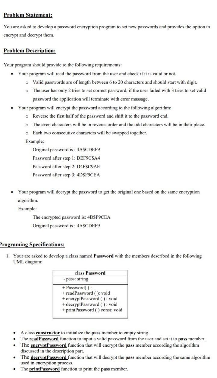 Solved Problem Statement: You are asked to develop a | Chegg.com
