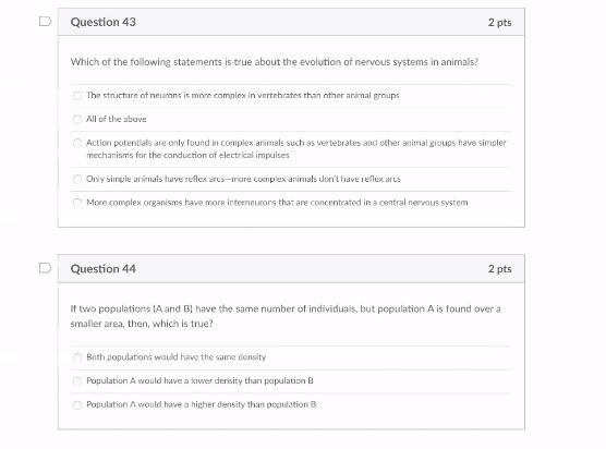 Solved Question 43 2 pts Which of the following statements | Chegg.com