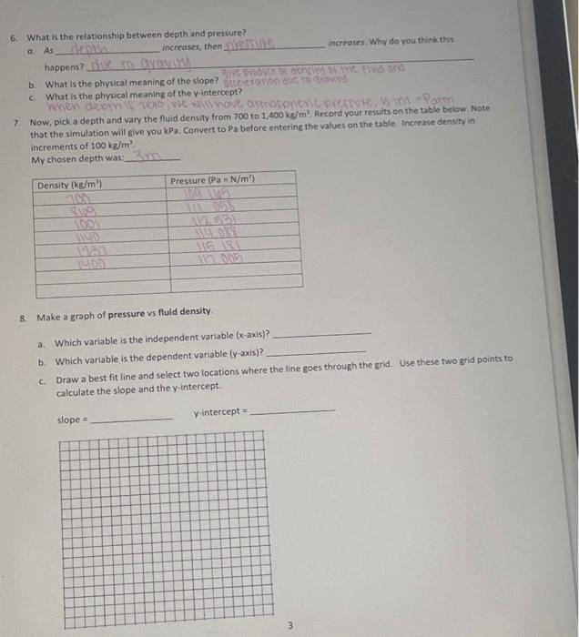 Solved 6. What is the relationship between depth and | Chegg.com