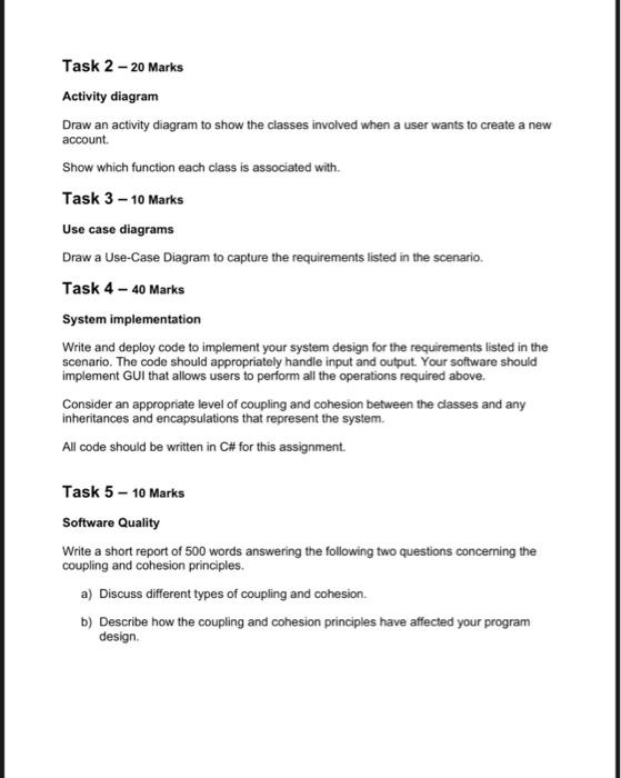 Solved Task 2 20 Marks Activity Diagram Draw An Activity 3527