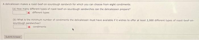 Solved A delicatessen makes a roast-beef-on-5ourdough | Chegg.com