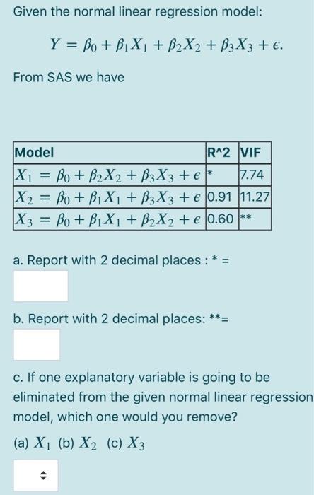 Solved Given The Normal Linear Regression Model Y Bo