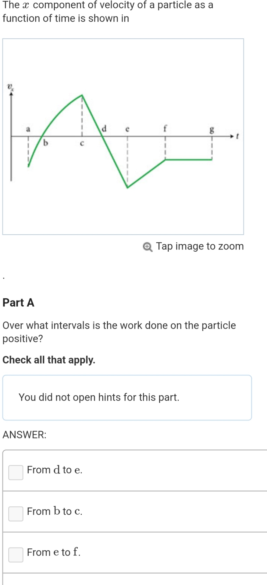 Solved The x ﻿component of velocity of a particle as a | Chegg.com