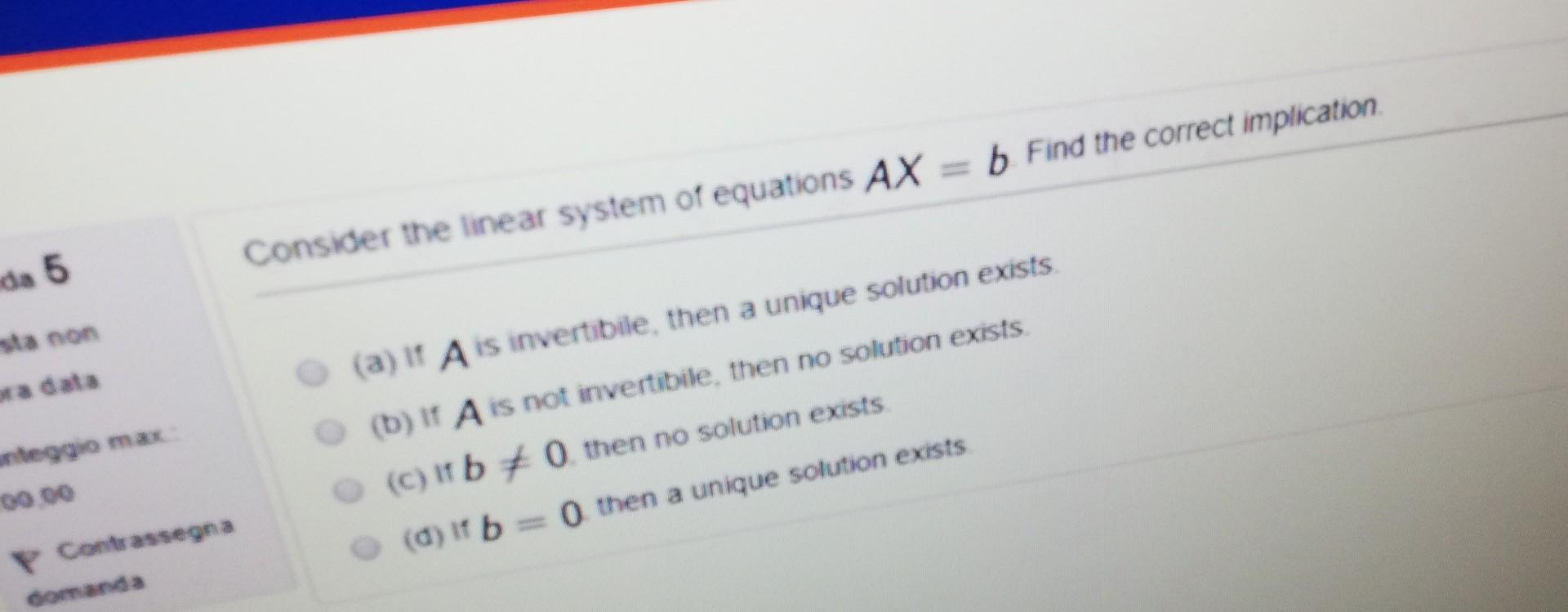Solved Consider the linear system of equations AX = b Find | Chegg.com