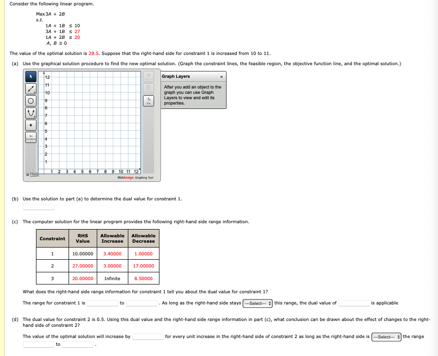 Solved Consider the following linear program. Max 3A+2B | Chegg.com