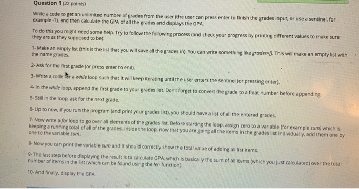 Solved Question 1 (22 points) Write a code to get an | Chegg.com