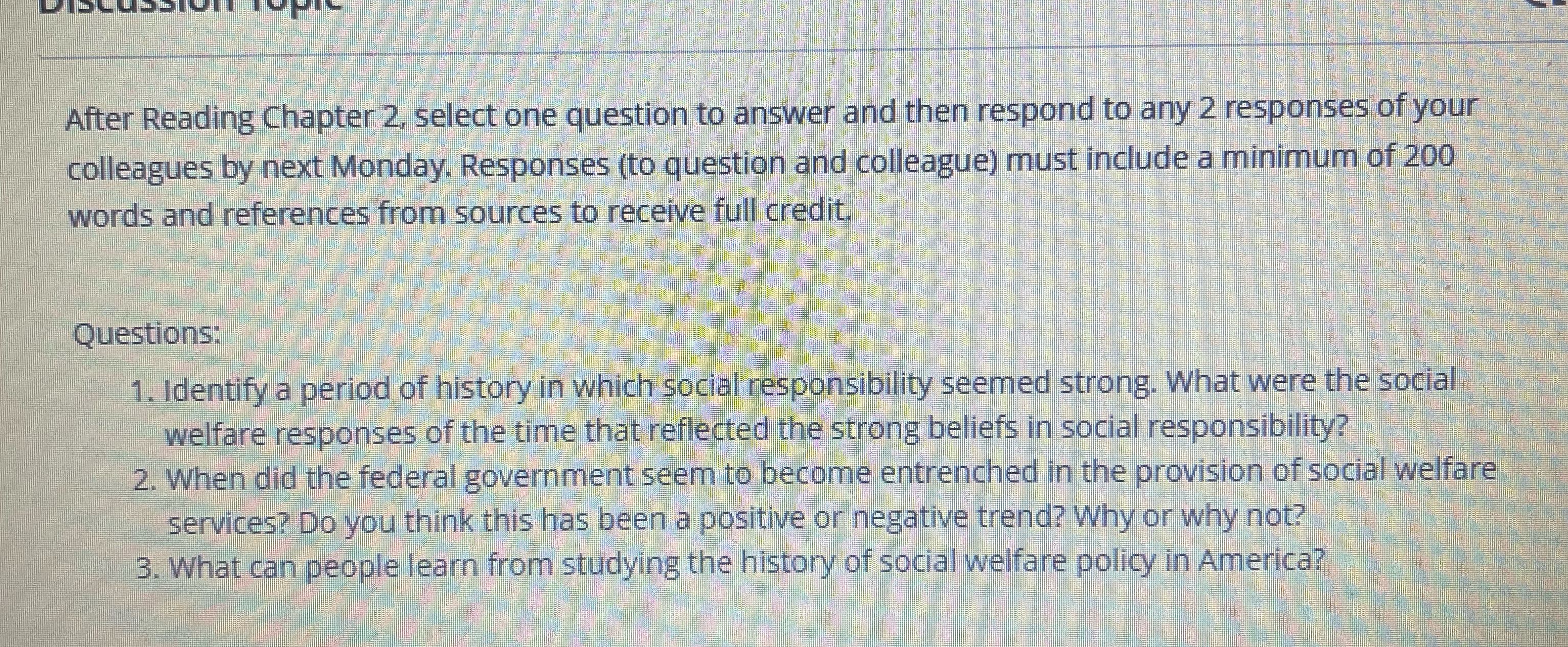 Solved After Reading Chapter 2, ﻿select one question to | Chegg.com