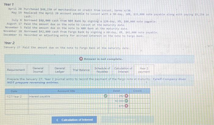 Solved trying to figure year two payment by preparing the | Chegg.com