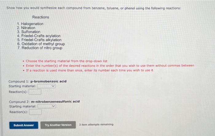 Solved Show how you would synthesize each compound from | Chegg.com