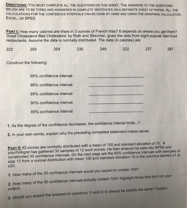 Solved DIRECTIONS: YoU MUST COMPLETE ALL THE QUESTIONS ON | Chegg.com