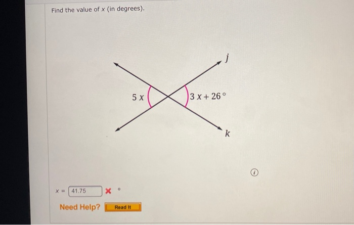 Solved Find the value of x (in degrees). 5 5 x 3 x + 26° k | Chegg.com