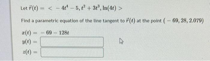 Solved Let R T Find A Parametric