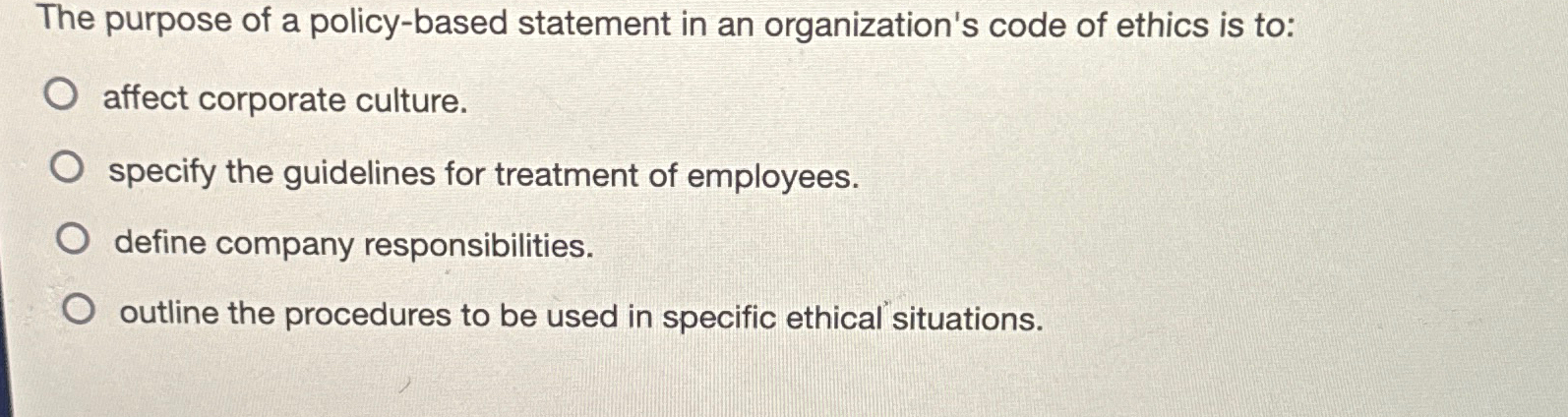 Solved The purpose of a policy-based statement in an | Chegg.com