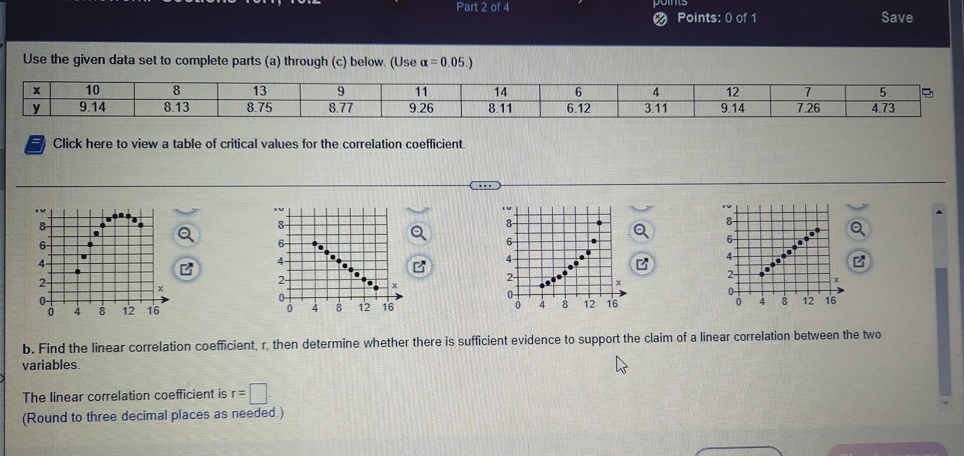 Solved Part 2 of 4 Use the given data set to complete parts | Chegg.com