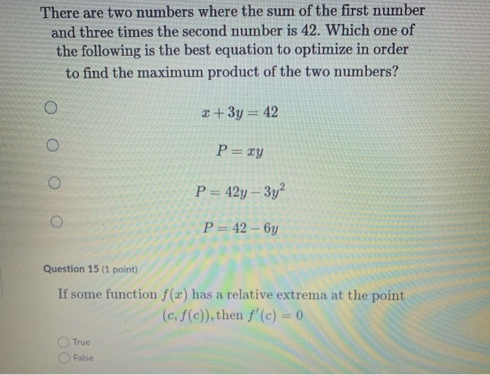 Sum of the numbers is 42. Four times the smaller number is equal