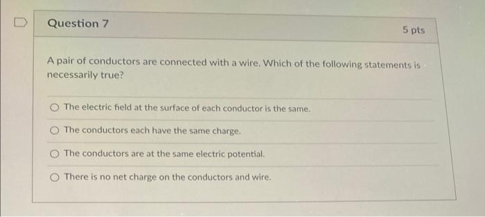 Solved D Question 1 5 pts In a diagram of electric field | Chegg.com
