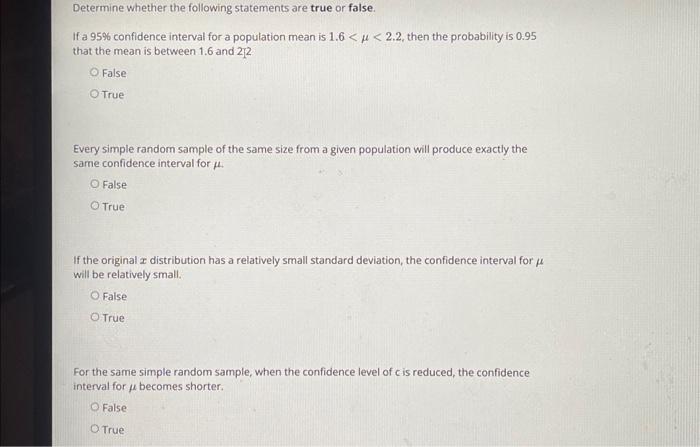 If a 95% confidence interval for a population mean is | Chegg.com