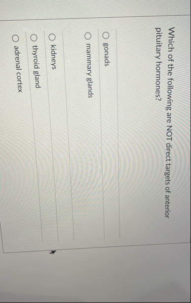 Solved Which of the following are NOT direct targets of | Chegg.com