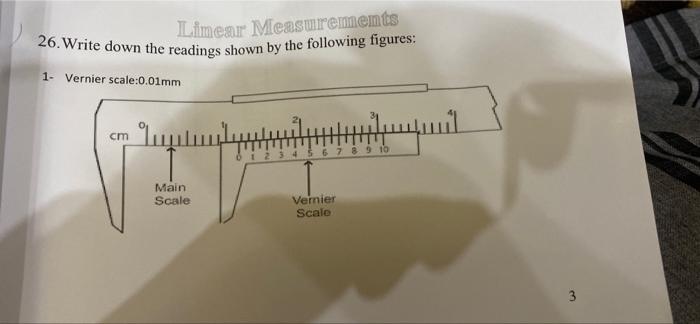 Solved Linear Measurements 26.Write down the readings shown | Chegg.com