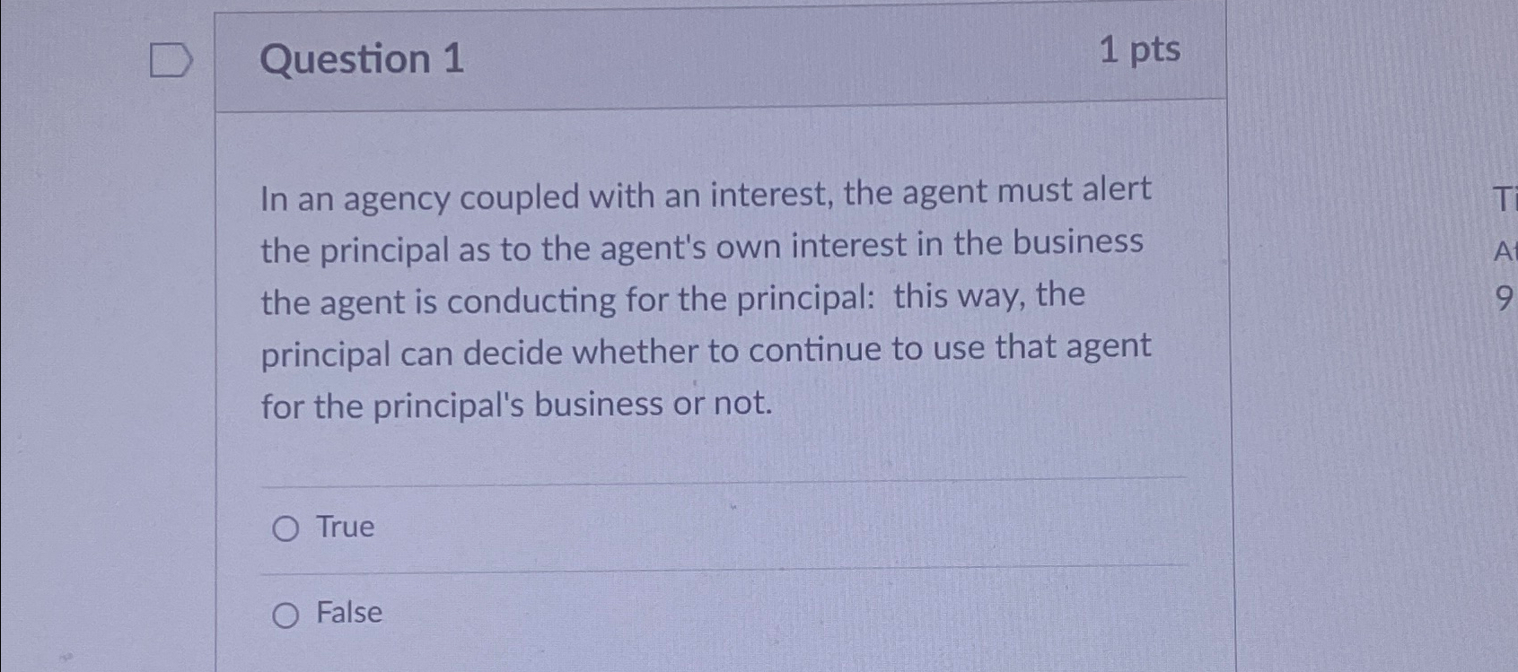 Solved Question 11ptsIn an agency coupled with an interest,