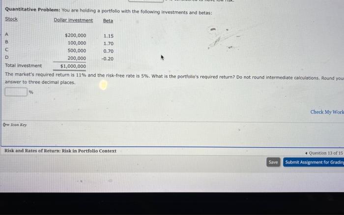 Solved Quantitative Problem: You Are Holding A Portfolio | Chegg.com