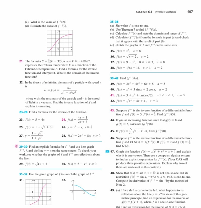 Solved 6 1 Exercises 7 1 A What Is A One To One Funct Chegg Com