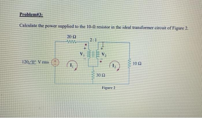 Solved For the ideal transformer circuit of Figure 1, find | Chegg.com