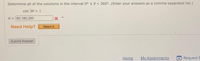 Solved Determine all of the solutions in the interval | Chegg.com