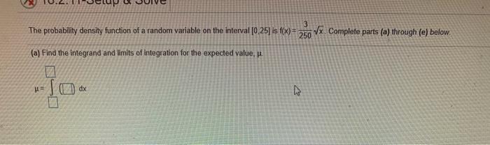 Solved 3 The probability density function of a random | Chegg.com