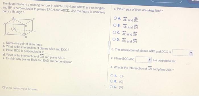 Solved The figure below is a rectangular box in which EFGH | Chegg.com