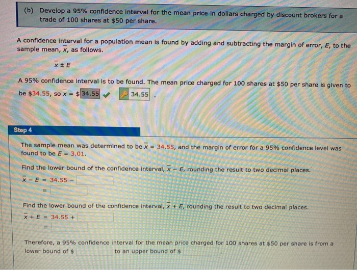 Solved (b) Develop a 95% confidence interval for the mean | Chegg.com