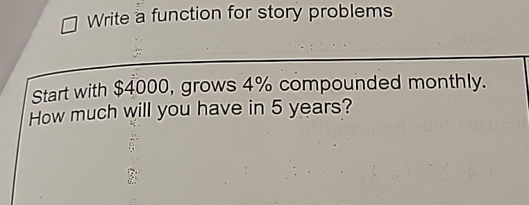 Solved ﻿Write a function for story problemsStart with | Chegg.com