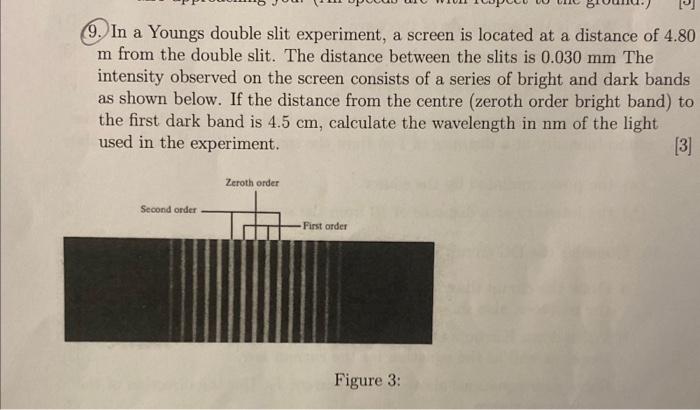 Solved 9. In a Youngs double slit experiment, a screen is | Chegg.com